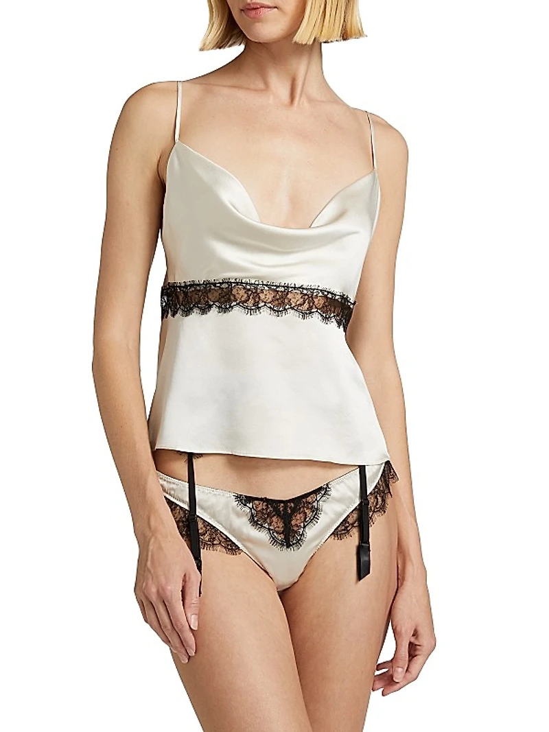 Lace-Inset Silk Camisole