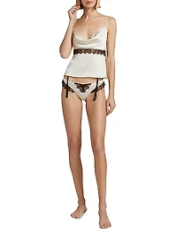 Lace-Inset Silk Camisole