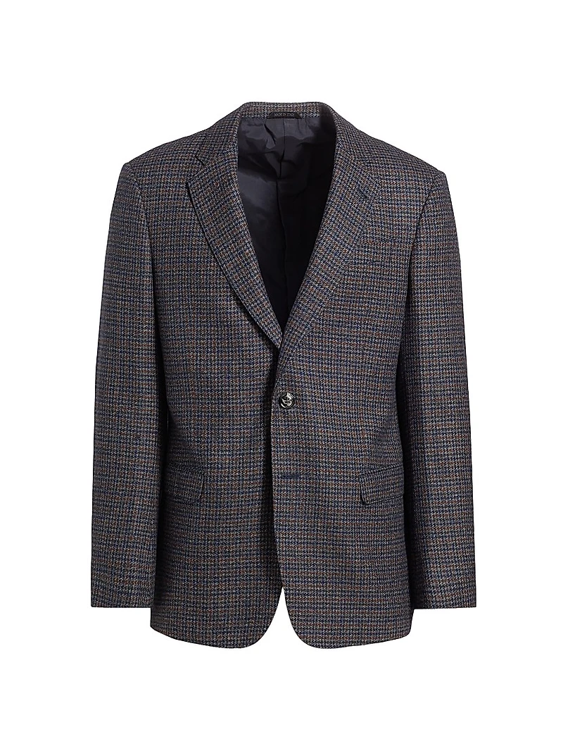 Check Wool & Cashmere Jacket