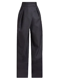 Wool-Blend Wrap Trousers