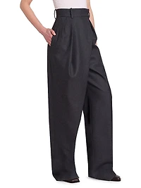 Wool-Blend Wrap Trousers