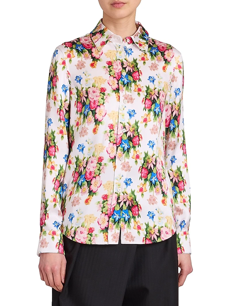 Floral Silk-Cotton Shirt