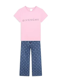 Little Girl's & Girl's Rhinestone Logo T-Shirt