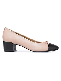Marisol Leather Cap-Toe Pumps