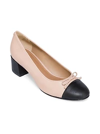 Marisol Leather Cap-Toe Pumps