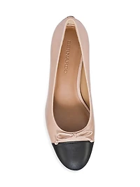 Marisol Leather Cap-Toe Pumps