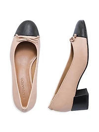 Marisol Leather Cap-Toe Pumps