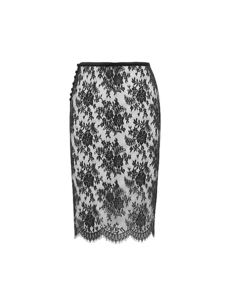Wrap Pencil Skirt in Lace