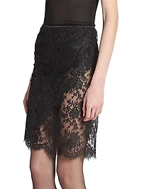 Wrap Pencil Skirt in Lace