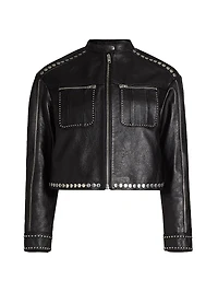 Studded Leather Biker Jacket