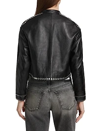 Studded Leather Biker Jacket