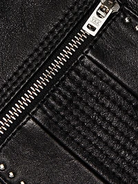 Studded Leather Biker Jacket