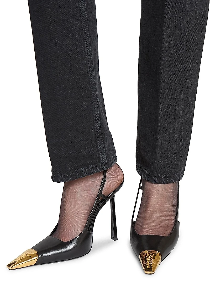 Jeanne Slingback Pumps Smooth Leather