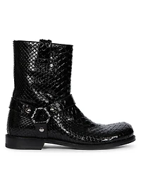 Campo Python & Leather Biker Boots
