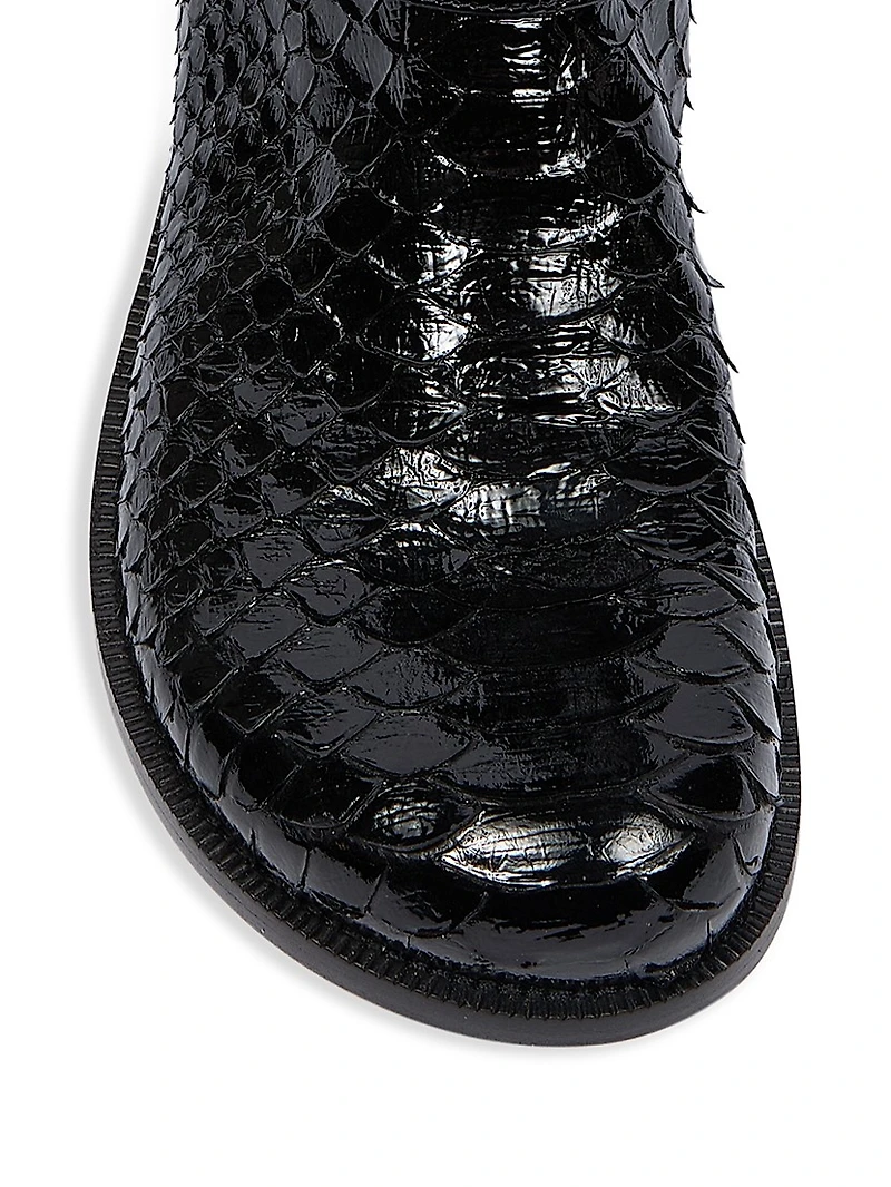 Campo Python & Leather Biker Boots