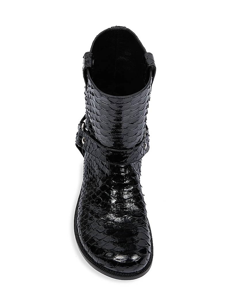 Campo Python & Leather Biker Boots