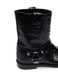 Campo Python & Leather Biker Boots