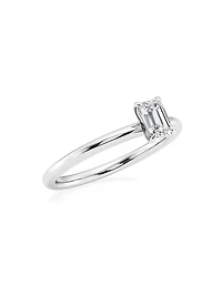 Platinum & Emerald-Cut Lab-Grown Diamond Solitaire Ring/0.50-5.00 TCW