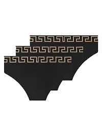3-Pack Greca Logo Cotton-Blend Brief Set