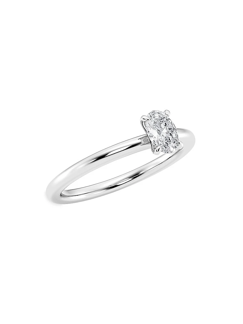 14K Gold & Oval Lab-Grown Diamond Solitaire Ring/0.50-5.00 TCW
