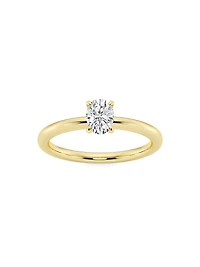14K Gold & Oval Lab-Grown Diamond Solitaire Ring/0.50-5.00 TCW