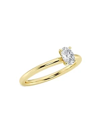 14K Gold & Oval Lab-Grown Diamond Solitaire Ring/0.50-5.00 TCW