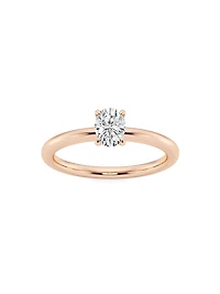 14K Rose Gold & Oval Lab-Grown Diamond Solitaire Ring/0.50-5.00 TCW