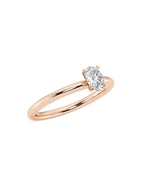 14K Rose Gold & Oval Lab-Grown Diamond Solitaire Ring/0.50-5.00 TCW
