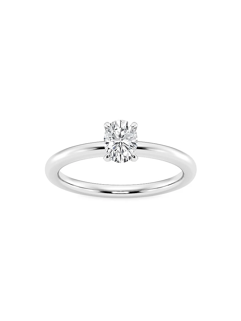 Platinum & Oval Lab-Grown Diamond Solitaire Ring/0.50-5.00 TCW