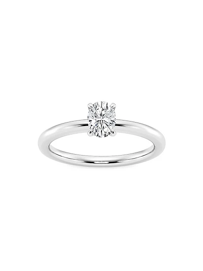 Platinum & Oval Lab-Grown Diamond Solitaire Ring/0.50-5.00 TCW