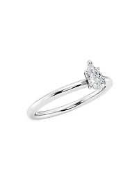 Platinum & Pear-Cut Lab-Grown Diamond Solitaire Ring/0.50-5.00 TCW