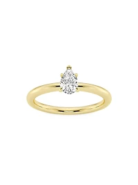 14K Yellow Gold & Pear-Cut Lab-Grown Diamond Solitaire Ring/0.50-5.00 TCW