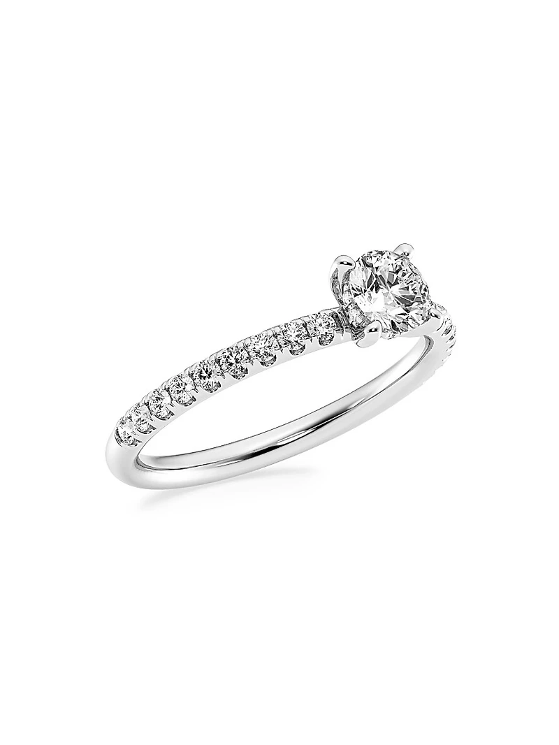 14K Gold & Round Lab-Grown Diamond Hidden Halo Ring/0.80-3.41 TCW