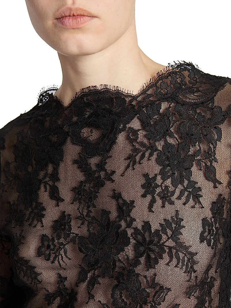 Long-Sleeve Dress Chantilly Lace