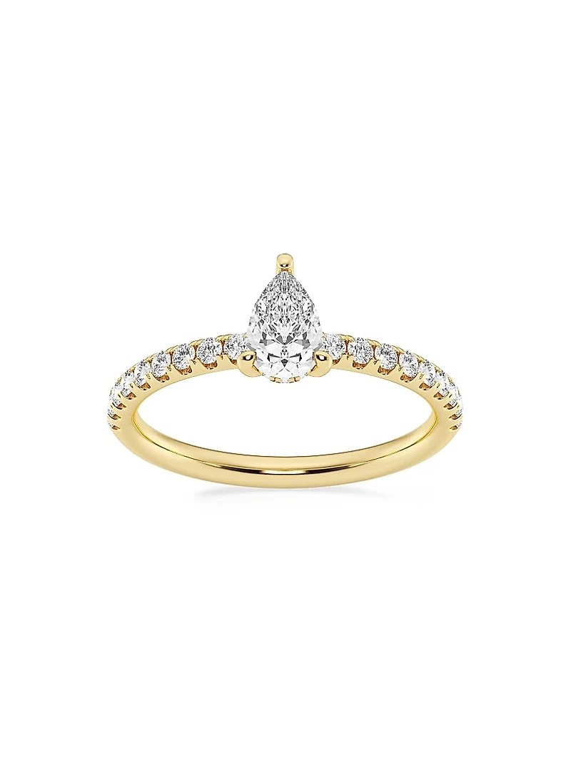 14K Gold & Pear-Cut Lab-Grown Diamond Hidden Halo Ring/0.80-3.41 TCW