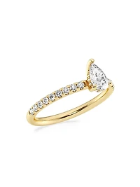 14K Gold & Pear-Cut Lab-Grown Diamond Hidden Halo Ring/0.80-3.41 TCW