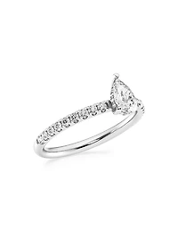 Platinum & Pear-Cut Lab-Grown Diamond Hidden Halo Ring/0.80-3.41 TCW