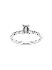14K White Gold & Emerald-Cut Lab-Grown Diamond Hidden Halo Ring/0.80-3.41 TCW