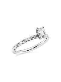 14K White Gold & Emerald-Cut Lab-Grown Diamond Hidden Halo Ring/0.80-3.41 TCW