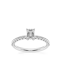 Platinum & Emerald-Cut Lab-Grown Diamond Hidden Halo Ring/0.80-3.41 TCW