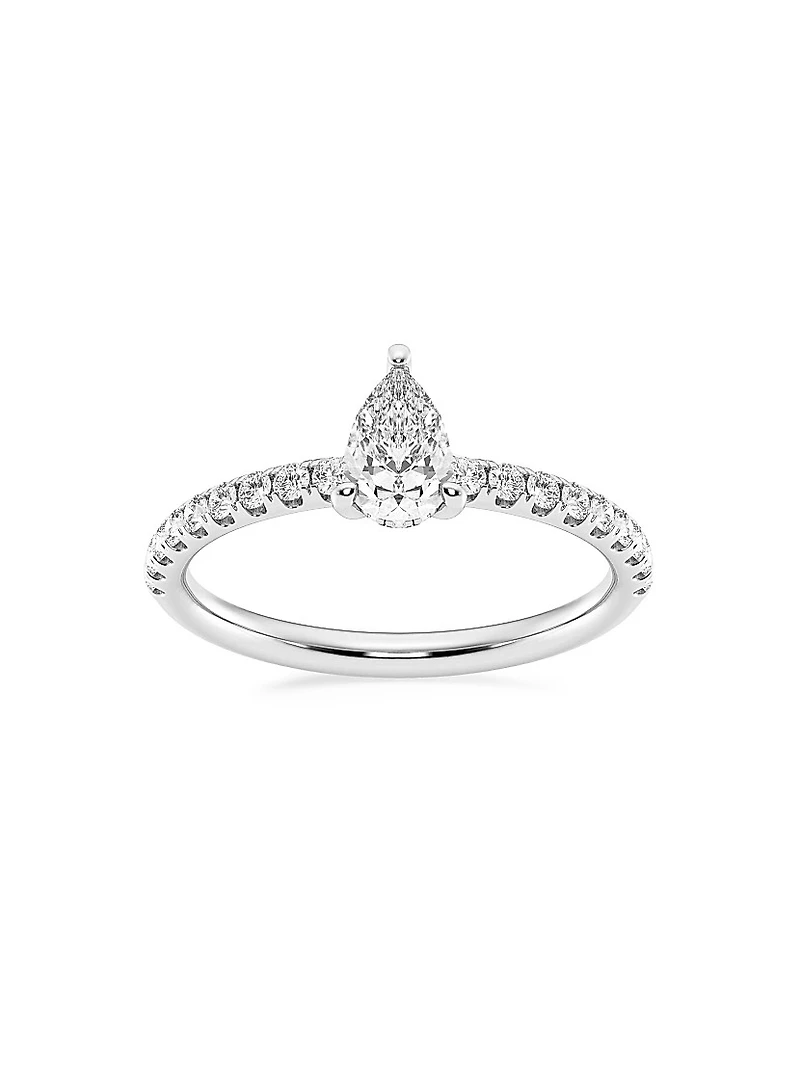 14K Gold & Pear-Cut Lab-Grown Diamond Hidden Halo Ring/0.80-3.41 TCW