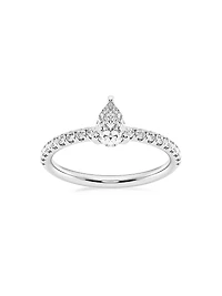 14K Gold & Pear-Cut Lab-Grown Diamond Hidden Halo Ring/0.80-3.41 TCW