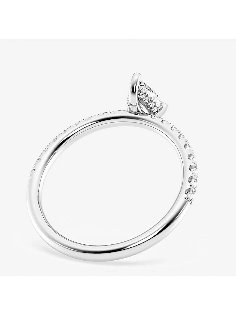 14K Gold & Pear-Cut Lab-Grown Diamond Hidden Halo Ring/0.80-3.41 TCW