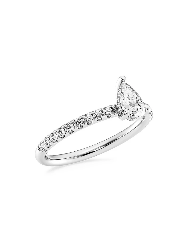 14K Gold & Pear-Cut Lab-Grown Diamond Hidden Halo Ring/0.80-3.41 TCW