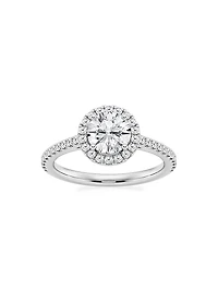 Platinum & Round Lab-Grown Diamond Halo Ring/1.30-3.60 TCW