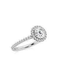 Platinum & Round Lab-Grown Diamond Halo Ring/1.30-3.60 TCW