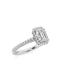 Platinum & Emerald-Cut Lab-Grown Diamond Halo Ring/1.30-3.60 TCW