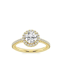 14K Gold & Round Lab-Grown Diamond Halo Ring/1.30-3.60 TCW