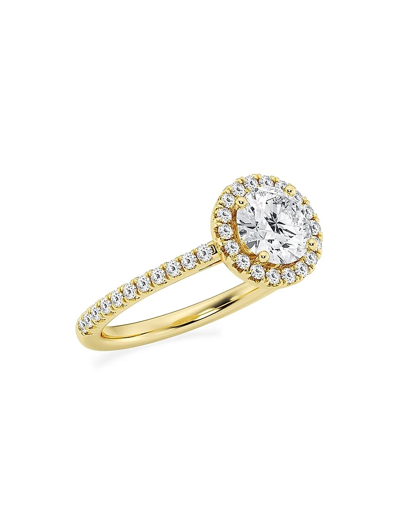 14K Gold & Round Lab-Grown Diamond Halo Ring/1.30-3.60 TCW