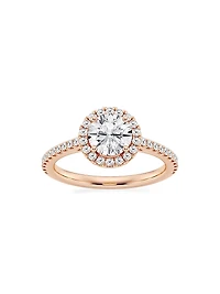 14K Rose Gold & Round Lab-Grown Diamond Halo Ring/1.30-3.60 TCW